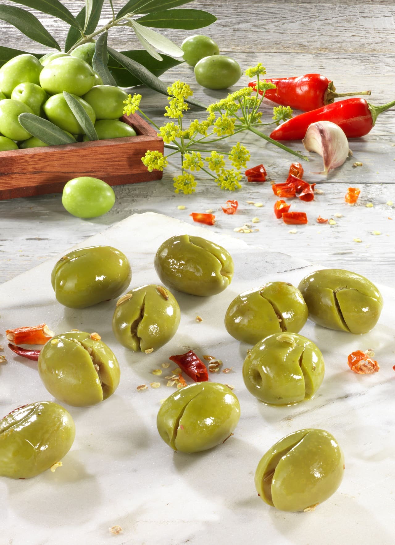 olive schiacciate alla calabrese