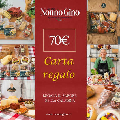 Delicious Calabrian food products in Carta Regalo Nonno Gino - Autentici Sapori Calabresi gift box, perfect for gifting or enjoying at home