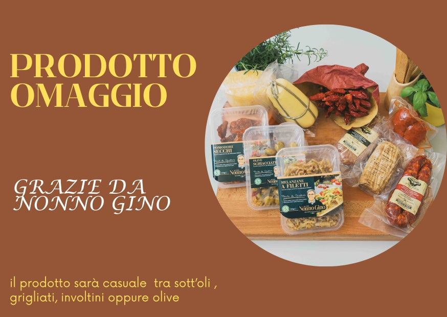 Prodotto omaggio da Nonno Gino - a special gift from Nonno Gino, featuring high-quality Italian products